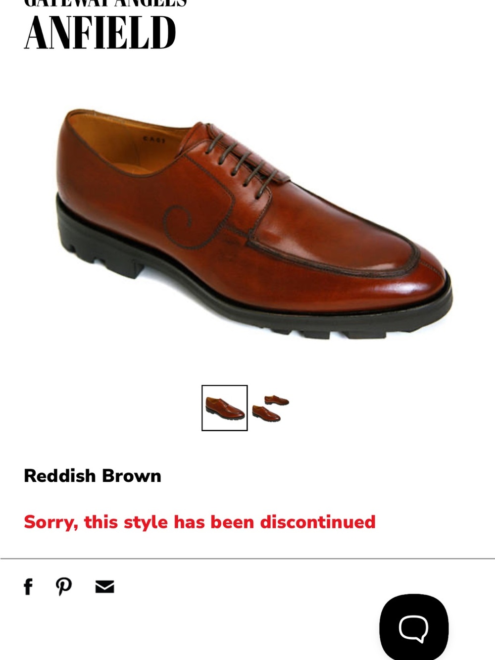 John Fluevog Gateway Angels Anfield Reddish Brown Men’s Size 7.5